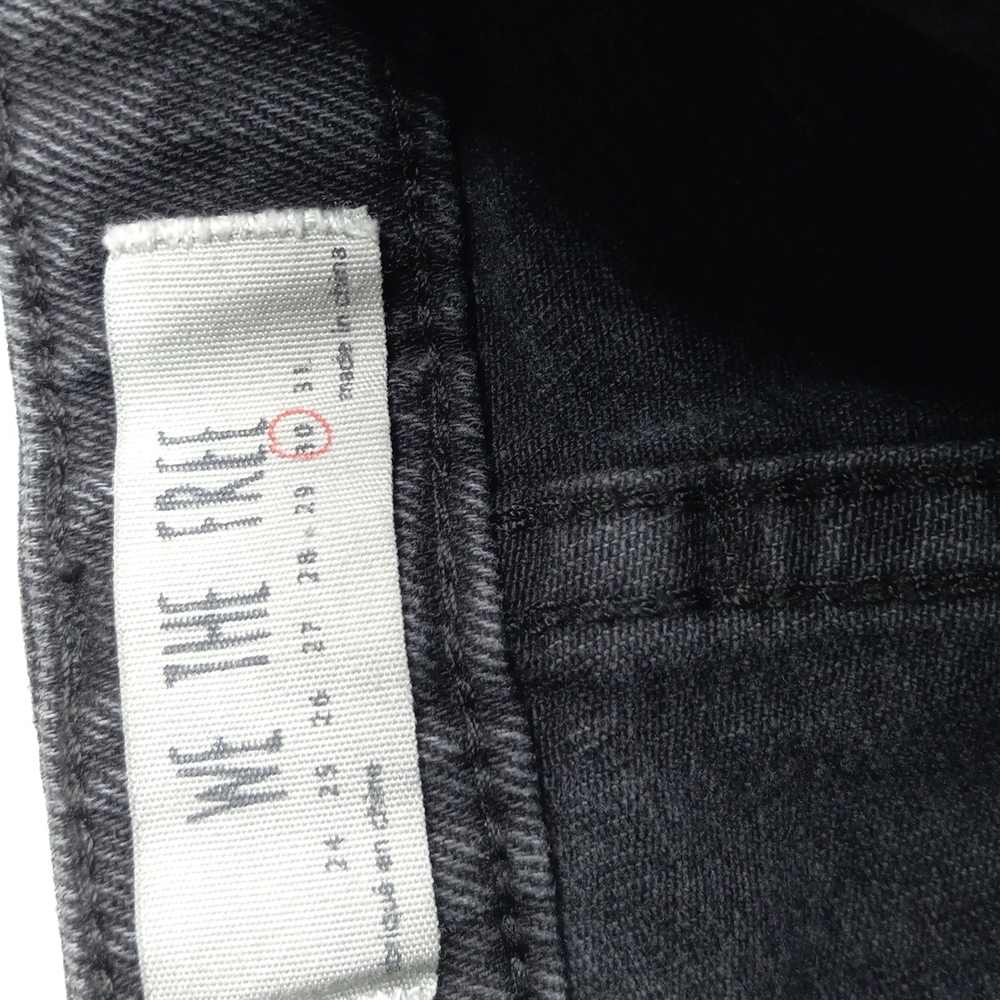 Free People sz 30 black front zip denim raw hem skirt. - Picture 3 of 10
